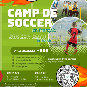 Camp de soccer en français au CCFS – Du 7 au 11 juillet !