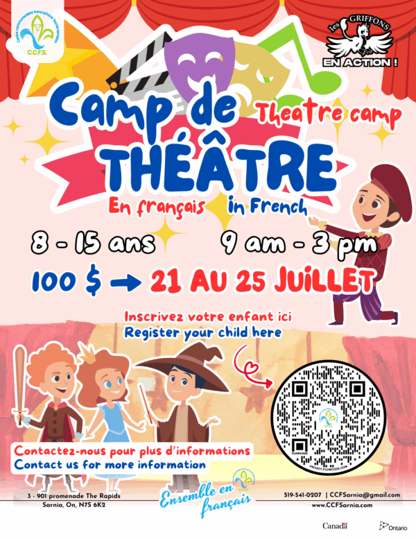 Camp de théâtre (21 au 25 juillet) – En français