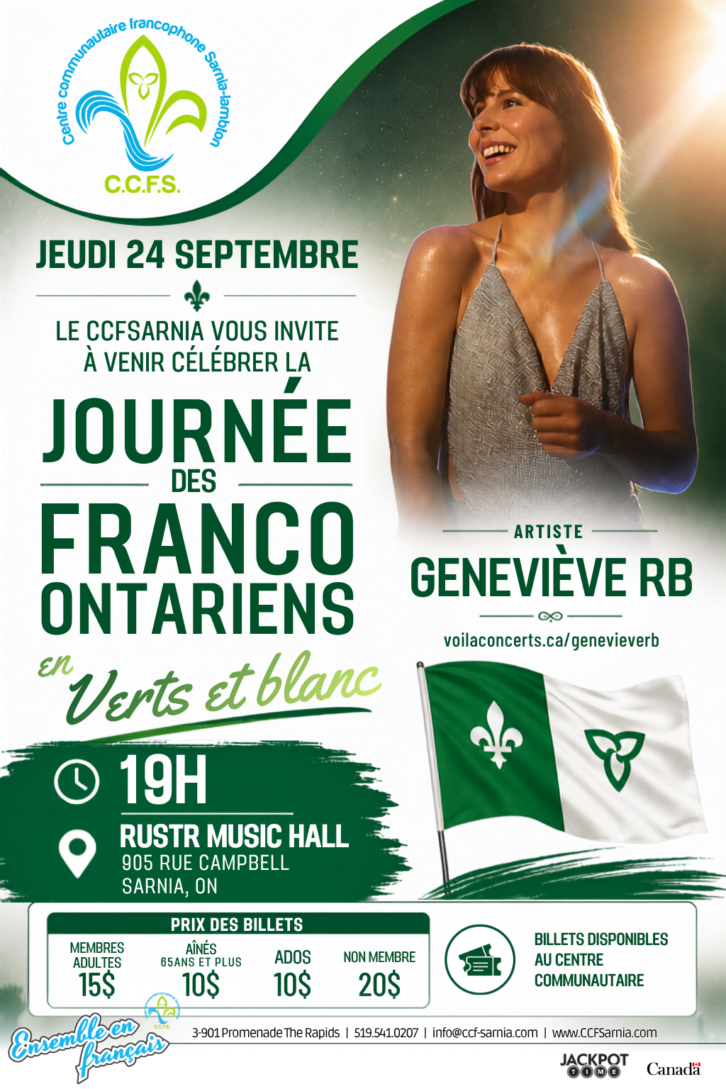 Célébration du drapeau Franco-Ontarien avec Geneviève RB